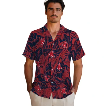 boston red sox monstera layer red hawaiian shirts fashion forward