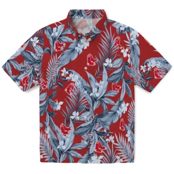 boston red sox palm leaves red hawaiian shirts best selling