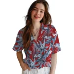 Boston Red Sox Hawaiian Shirt – Palm Leaves