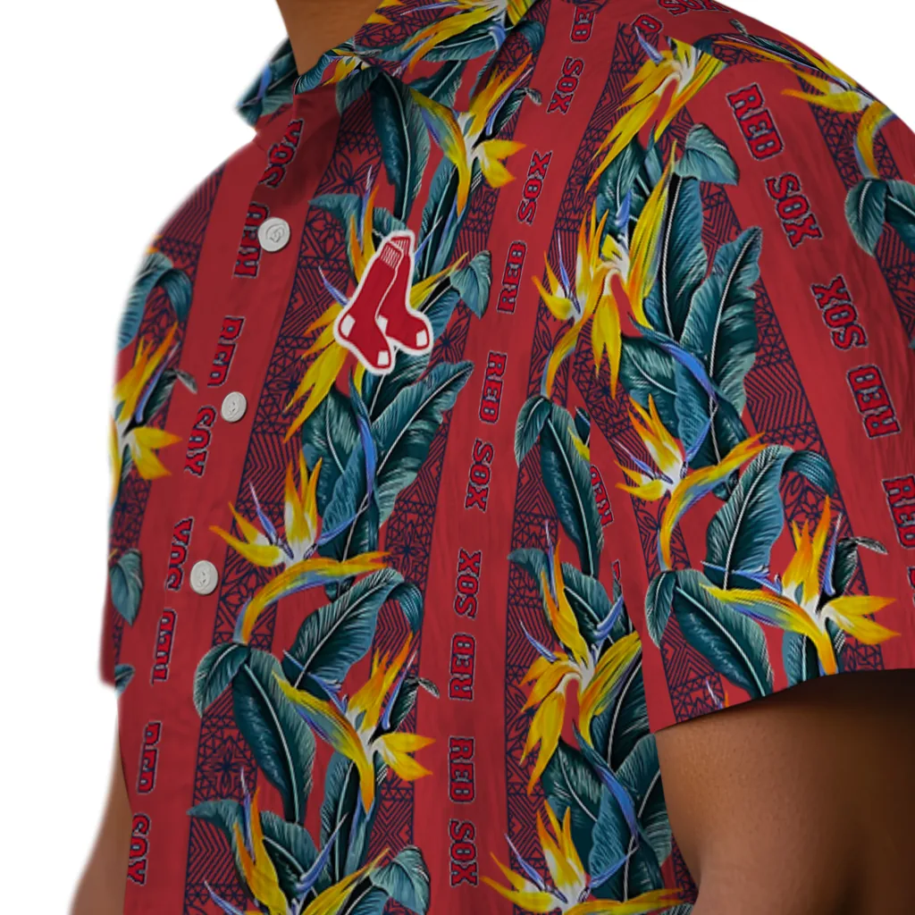 Boston Red Sox Hawaiian Shirt - Paradise Vines boston red sox paradise vines red hawaiian shirts trendy