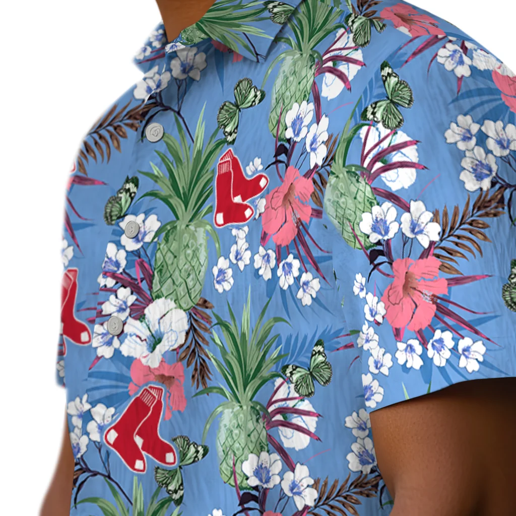 Boston Red Sox Hawaiian Shirt - Pineapple Bouquet boston red sox pineapple bouquet best sky blue hawaiian shirts trendy
