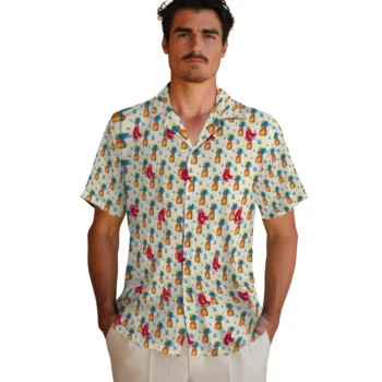 boston red sox pineapple delight beige hawaiian shirts fashion forward