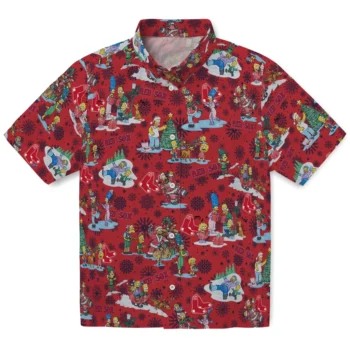 boston red sox simpsons christmas red hawaiian shirts best selling