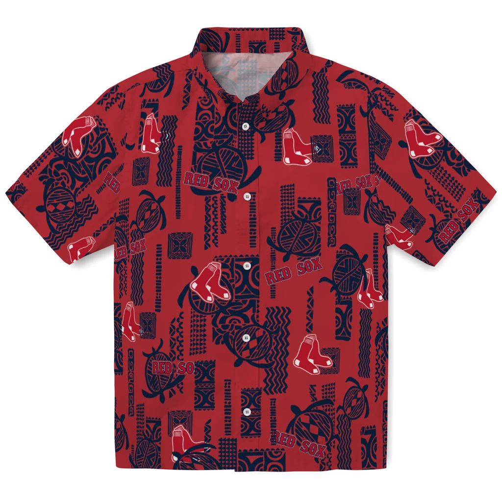 Boston Red Sox Hawaiian Shirt - Turtle Lines boston red sox turtle lines red hawaiian shirts best selling