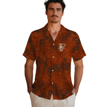 bowling green falcons hibiscus petals orange hawaiian shirts fashion forward