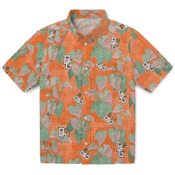 bowling green falcons anthurium overlay orange hawaiian shirts best selling