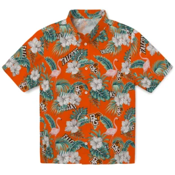 bowling green falcons flamingo palms orange hawaiian shirts best selling