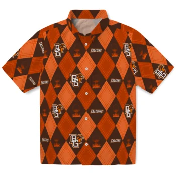 bowling green falcons balloon plaid orange hawaiian shirts best selling