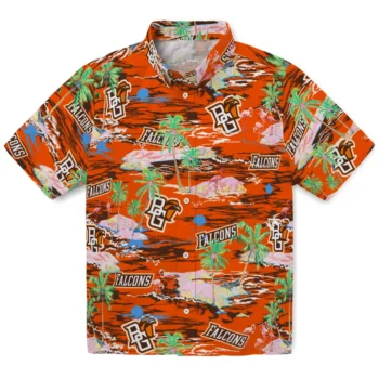 bowling green falcons flamingo retreat orange hawaiian shirts best selling