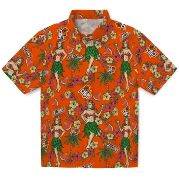 bowling green falcons hawaiian girls design orange hawaiian shirts best selling