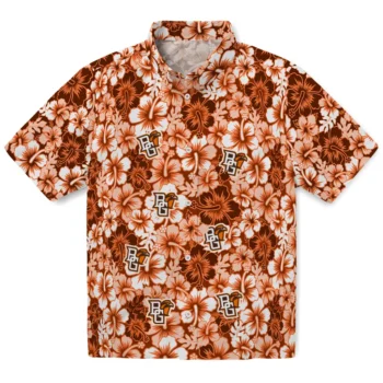 bowling green falcons hibiscus blooms orange hawaiian shirts best selling