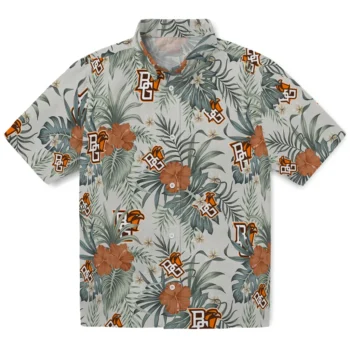 bowling green falcons hibiscus designs beige hawaiian shirts best selling