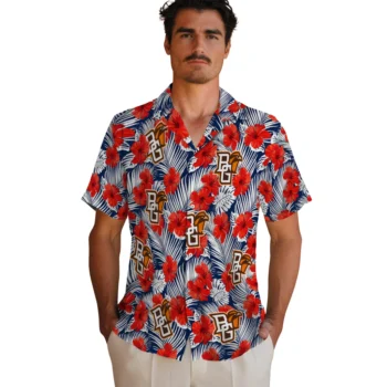 bowling green falcons hibiscus fiesta red royal blue hawaiian shirts fashion forward