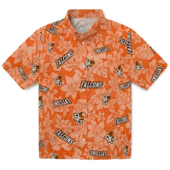 bowling green falcons hibiscus oasis orange hawaiian shirts best selling