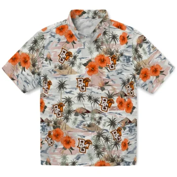 bowling green falcons hibiscus seaside white hawaiian shirts best selling