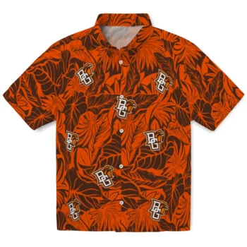bowling green falcons monstera layer orange hawaiian shirts best selling