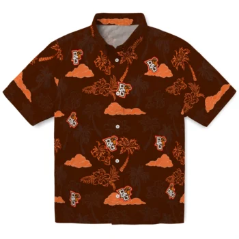 bowling green falcons palm and clouds orange hawaiian shirts best selling