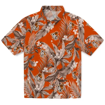 bowling green falcons palm leaves orange hawaiian shirts best selling