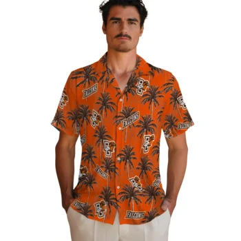 bowling green falcons palm grove orange hawaiian shirts fashion forward
