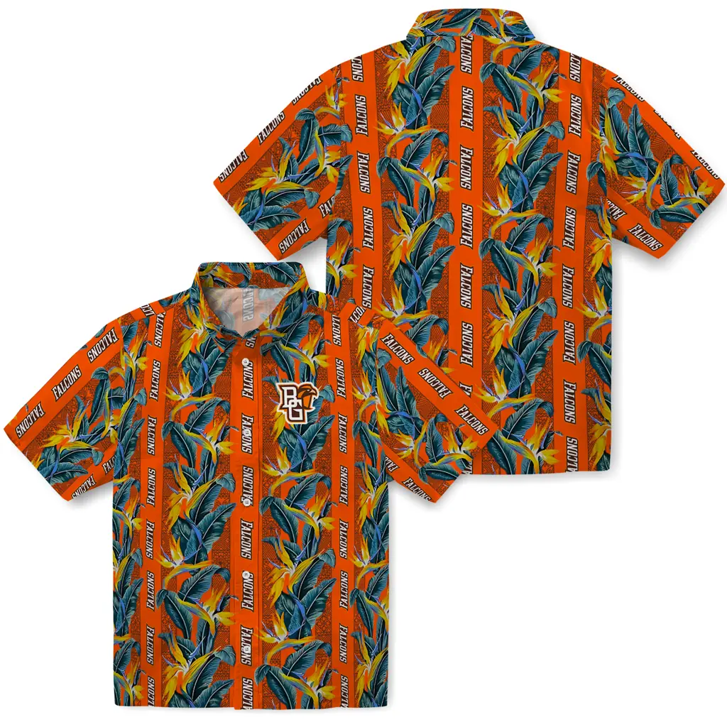 Bowling Green Falcons Hawaiian Shirt - Paradise Vines bowling green falcons paradise vines orange hawaiian shirts high quality