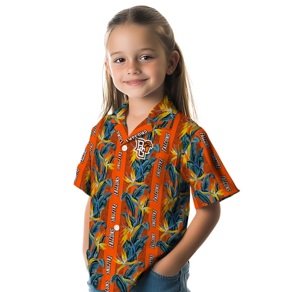 Bowling Green Falcons Hawaiian Shirt - Paradise Vines bowling green falcons paradise vines orange hawaiian shirts premium grade