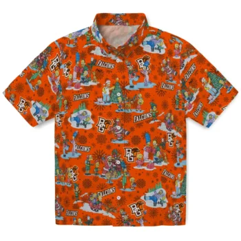 bowling green falcons simpsons christmas orange hawaiian shirts best selling
