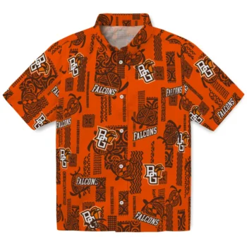 bowling green falcons turtle lines orange hawaiian shirts best selling