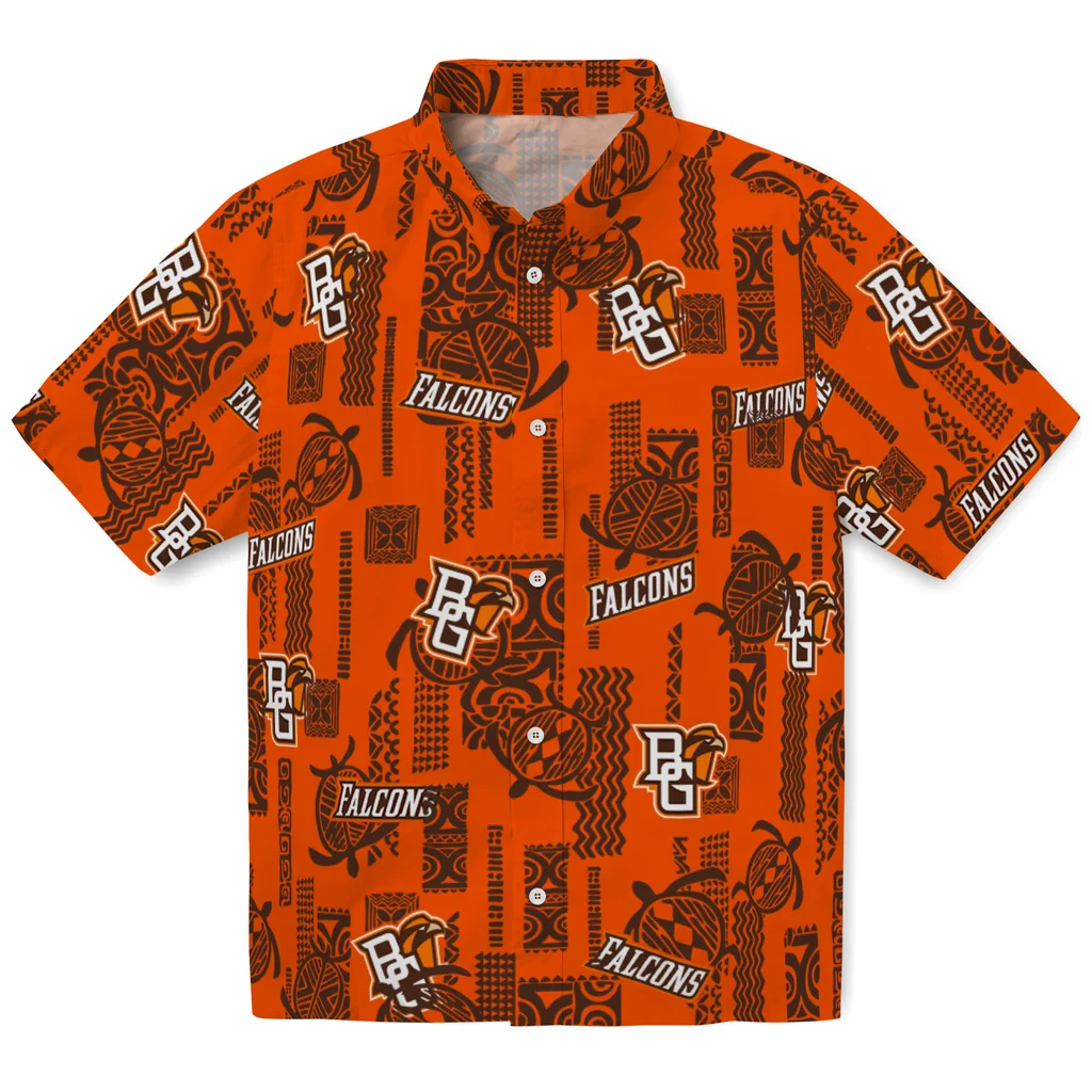 Bowling Green Falcons Hawaiian Shirt - Turtle Lines bowling green falcons turtle lines orange hawaiian shirts best selling