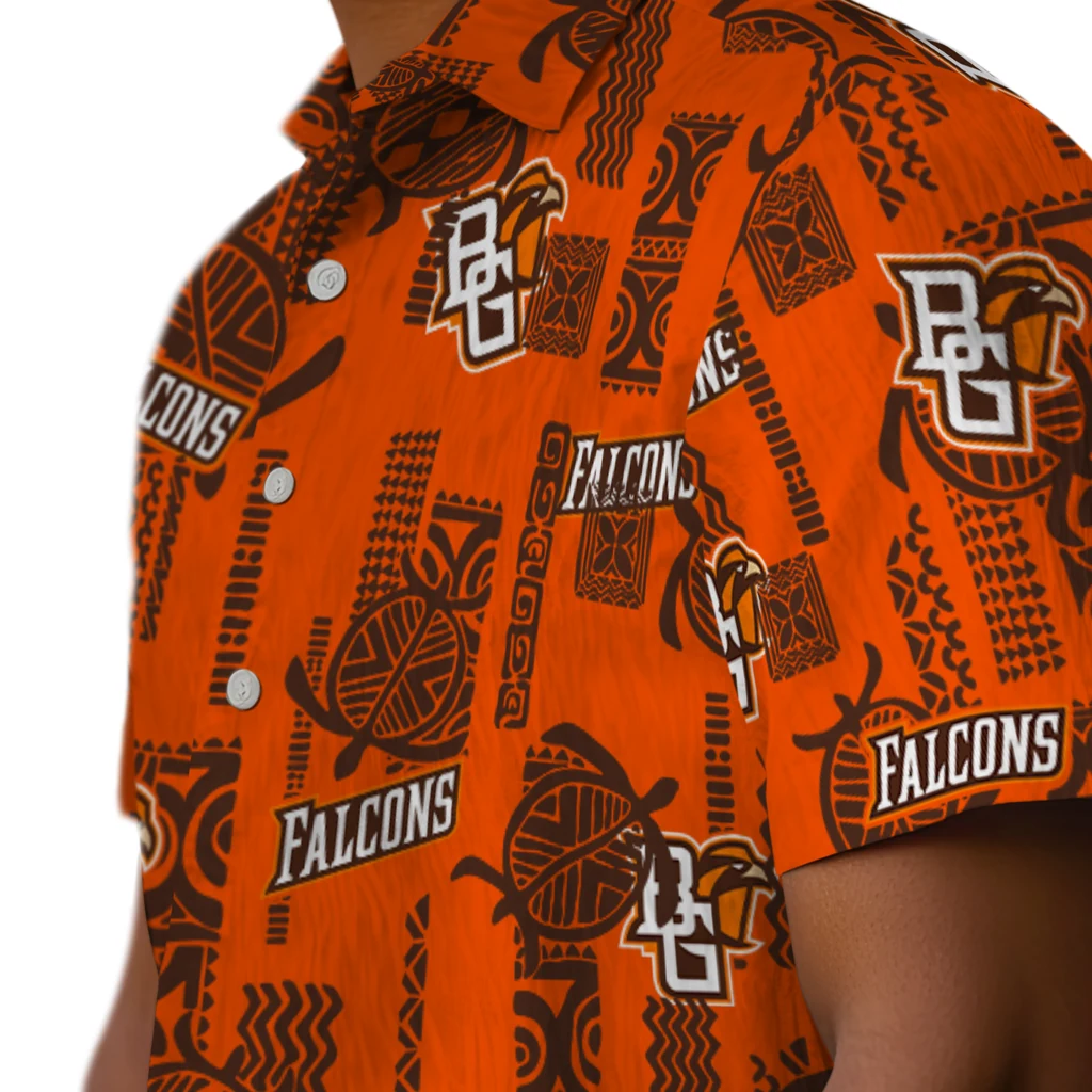 Bowling Green Falcons Hawaiian Shirt - Turtle Lines bowling green falcons turtle lines orange hawaiian shirts trendy