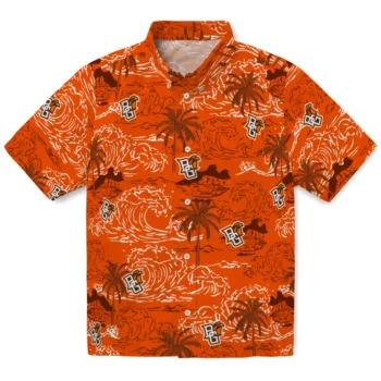 bowling green falcons wave palm orange hawaiian shirts best selling