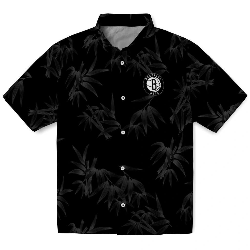 Brooklyn Nets Hawaiian Shirt - Bamboo Branches brooklyn nets bamboo branches black hawaiian shirts best selling
