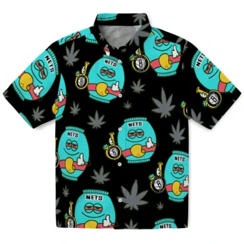 brooklyn nets bong smile black hawaiian shirts best selling
