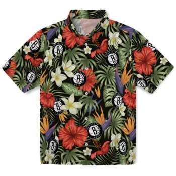 brooklyn nets hibiscus bird hawaiian shirts best selling