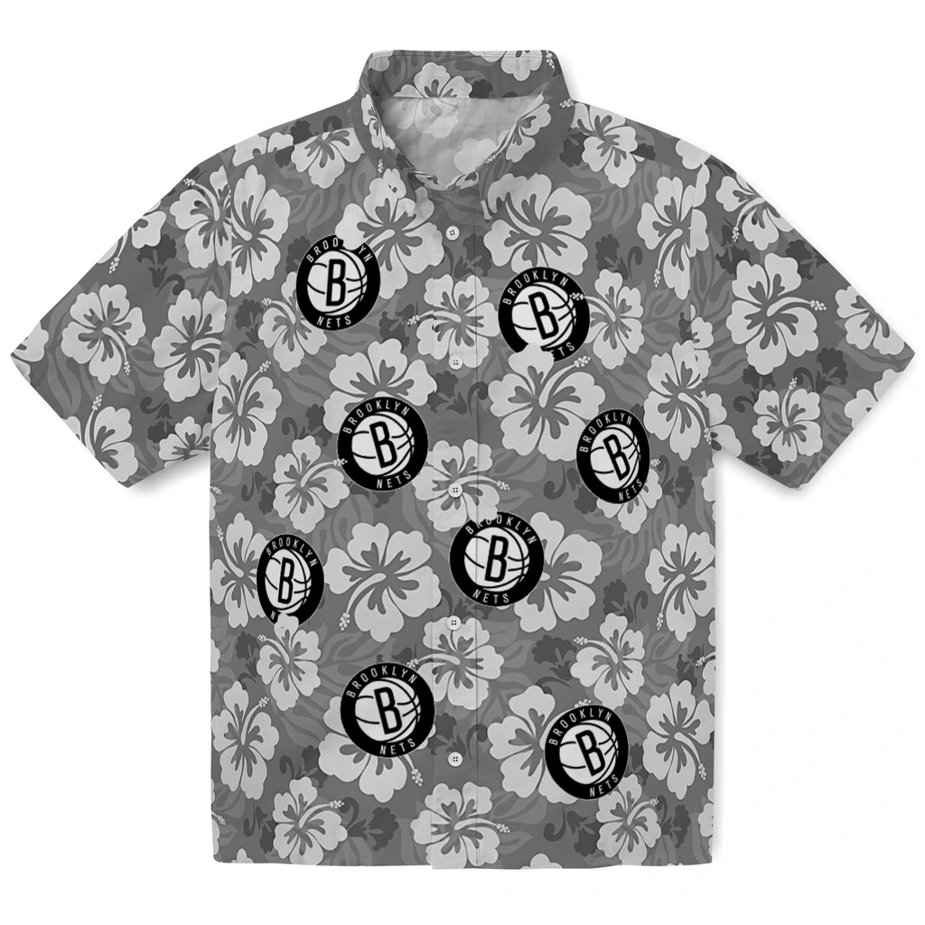 Brooklyn Nets Hawaiian Shirt - Hibiscus Cluster brooklyn nets hibiscus cluster black hawaiian shirts best selling