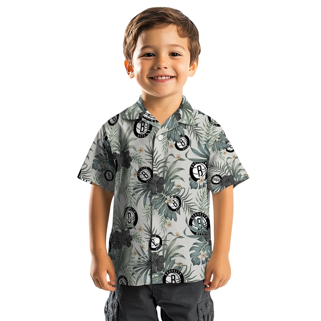 Brooklyn Nets Hawaiian Shirt - Hibiscus Designs brooklyn nets hibiscus designs beige hawaiian shirts top rated