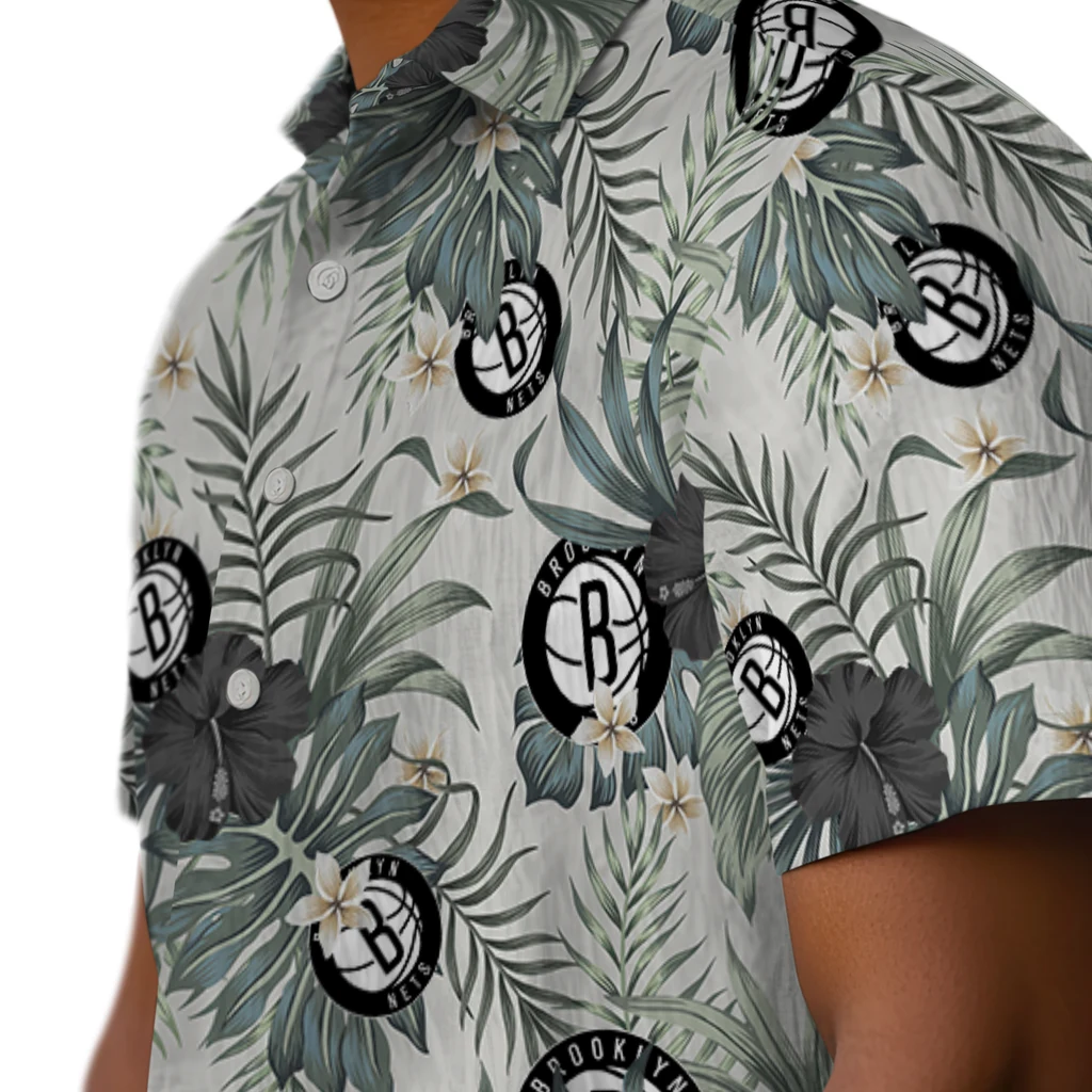 Brooklyn Nets Hawaiian Shirt - Hibiscus Designs brooklyn nets hibiscus designs beige hawaiian shirts trendy