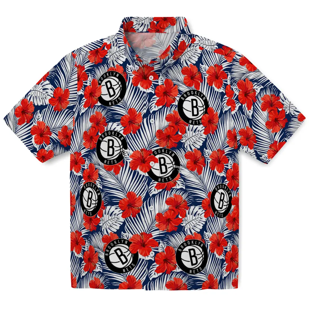 Brooklyn Nets Hawaiian Shirt - Hibiscus Fiesta brooklyn nets hibiscus fiesta red royal blue hawaiian shirts best selling