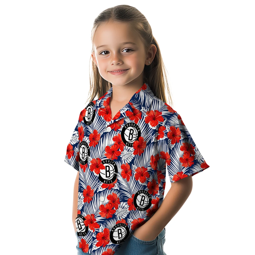 Brooklyn Nets Hawaiian Shirt - Hibiscus Fiesta brooklyn nets hibiscus fiesta red royal blue hawaiian shirts premium grade