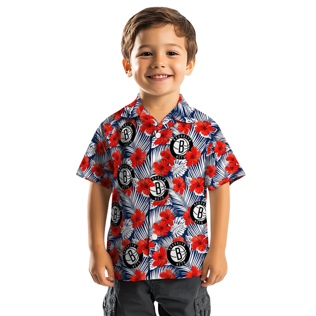 Brooklyn Nets Hawaiian Shirt - Hibiscus Fiesta brooklyn nets hibiscus fiesta red royal blue hawaiian shirts top rated