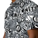 Brooklyn Nets Hawaiian Shirt – Hibiscus Overlay
