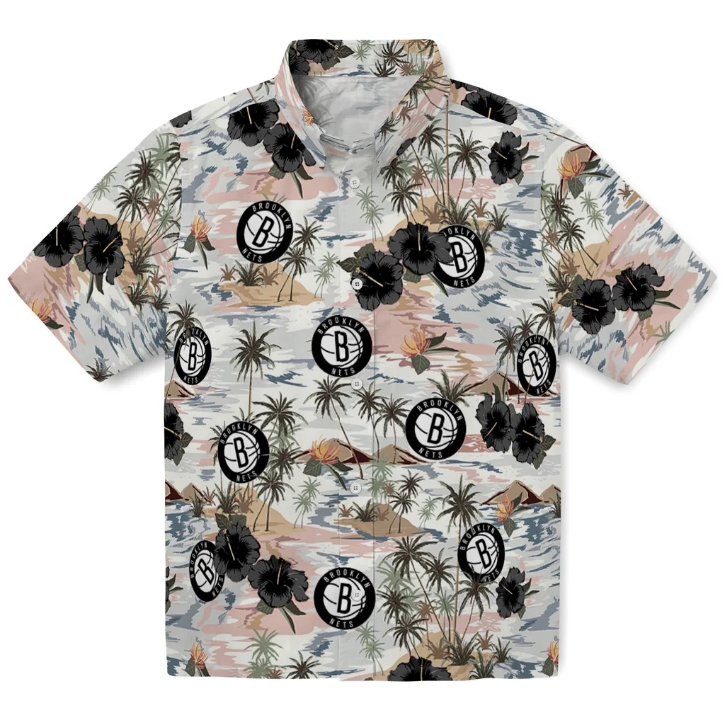 Brooklyn Nets Hawaiian Shirt - Hibiscus Seaside brooklyn nets hibiscus seaside white hawaiian shirts best selling