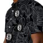 Brooklyn Nets Hawaiian Shirt – Leaf Outline