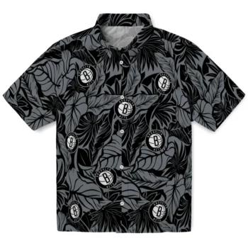 brooklyn nets monstera layer black hawaiian shirts best selling