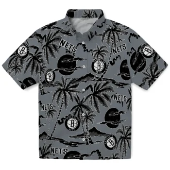 brooklyn nets palm sunset hawaiian shirts best selling