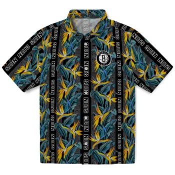 brooklyn nets paradise vines black hawaiian shirts best selling