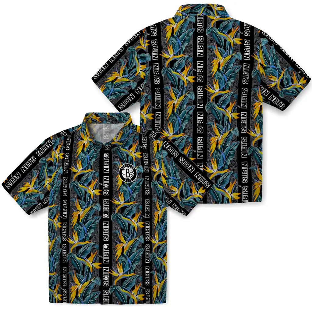 Brooklyn Nets Hawaiian Shirt - Paradise Vines brooklyn nets paradise vines black hawaiian shirts high quality