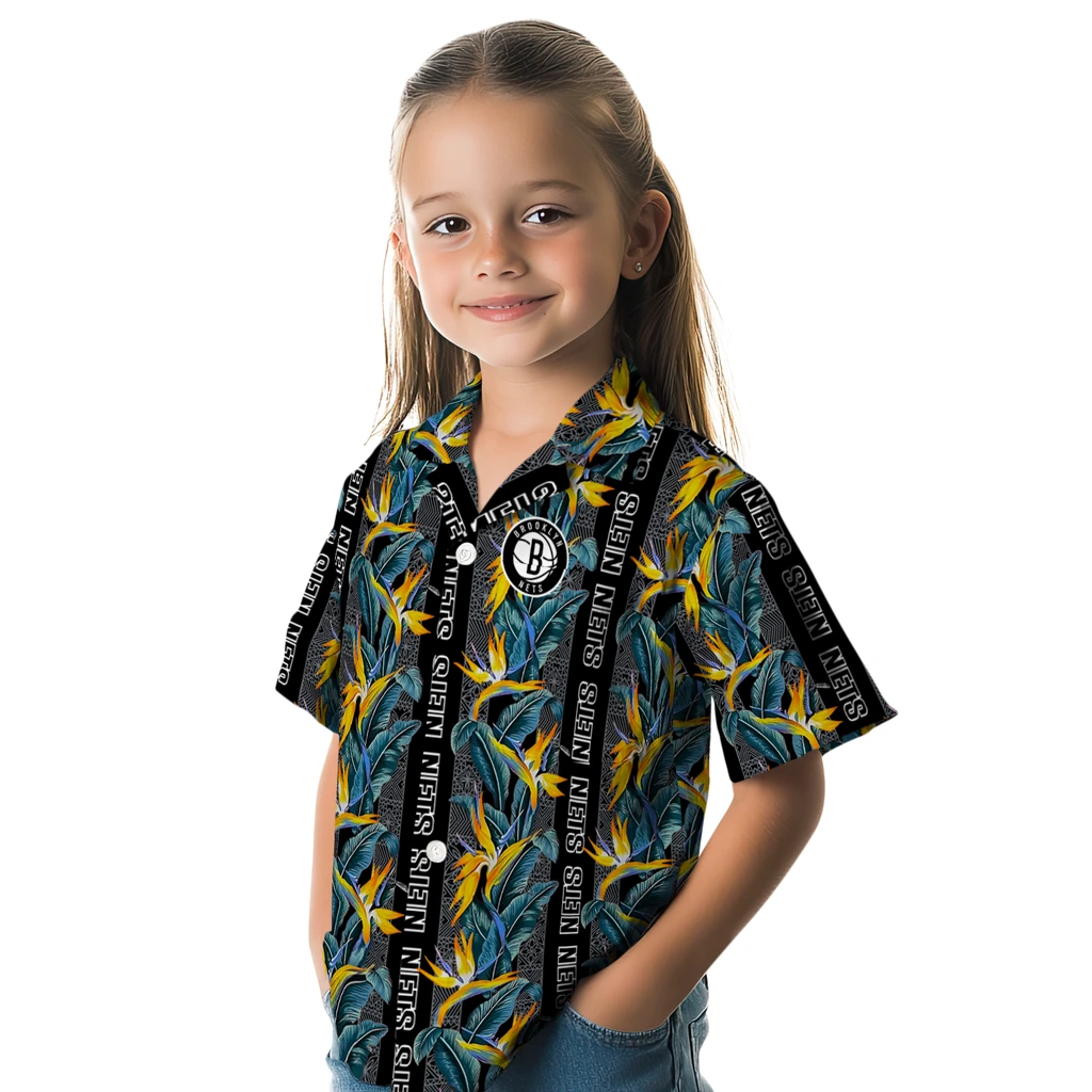 Brooklyn Nets Hawaiian Shirt - Paradise Vines brooklyn nets paradise vines black hawaiian shirts premium grade