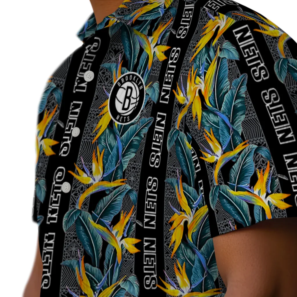 Brooklyn Nets Hawaiian Shirt - Paradise Vines brooklyn nets paradise vines black hawaiian shirts trendy