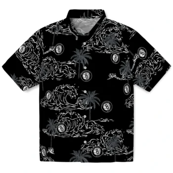 brooklyn nets wave palm black hawaiian shirts best selling