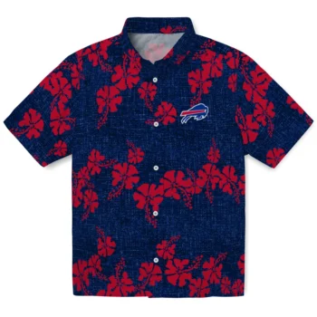 buffalo bills hibiscus petals blue hawaiian shirts best selling